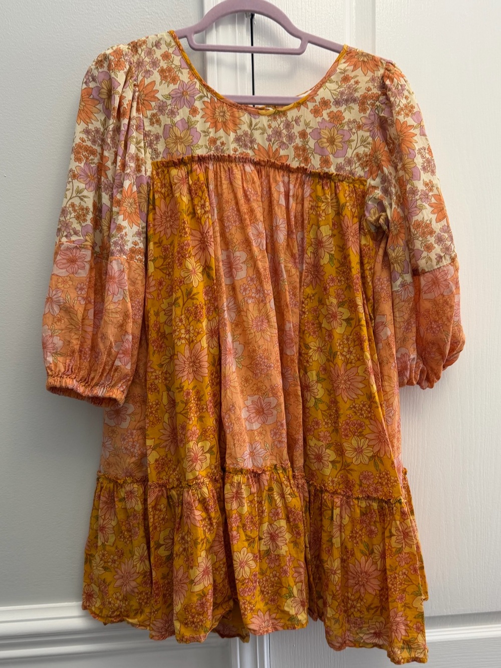 America Eagle retro floral babydoll dress